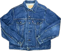 USA製 Levi's 70506-0216 デニムトラッカージャケット 星条旗ハンドペイントカスタム Size 46Rのサムネイル