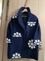 ネイビー フラワー 刺繍 コートのサムネイル