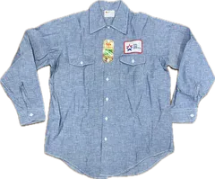 70s USA製 KEY IMPERIAL シャンブレーワークシャツ デッドストック KPL GAS SERVICEパッチ付のサムネイル