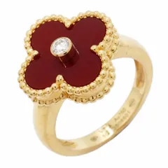 ヴァン・クリーフ＆アーペル(Van Cleef & Arpels) ヴァンクリーフ＆アーペル リング  アルハンブラ 1PD 18KYG イエローゴールド ダイヤモンド カーネリアン レッド ＃50レディースのサムネイル