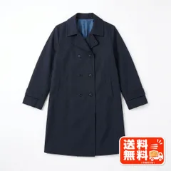 シンプル ダブルブレスト トレンチコート ネイビー アウターのサムネイル
