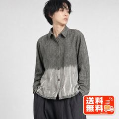 美品 ヨーガンレール 総柄 コットン100% 半袖ブラウス◇ブラック
