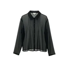 45c6 TOKUKO 1er VOL トクコプルミエヴォル フロントタック シアーブラウス 長袖シャツ  レディース 女性服 日本製 サイズ9 ブラック ポリエステル100％u02tのサムネイル