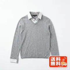 MEN'S MELROSE メンズメルローズ レイヤード風 ニット グレー 3 MARGARET HOWELL風のサムネイル