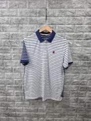ワイルド アングル ストレッチ ボーダー柄 カラーTシャツ ネイビー サイズ 110のサムネイル
