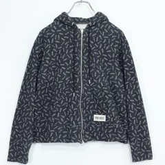 ピンクハウス★スウェット素材のジップアップパーカ フーディ 大きいサイズ4(L) 黒系 ロゴのアルファベット柄♪z20870のサムネイル