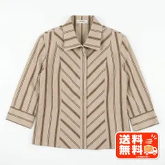 PINORE ピノーレ シルク混 ストライプ ブラウス 長袖 ベージュ Leilian風のサムネイル