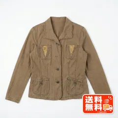 Joy ジョイ シルク100% ジャケット ベージュ Mサイズ 刺繍 古着 サマンサモスモス風のサムネイル