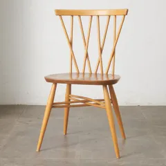 レア ercol ラティスドチェア アーコール 英国 ヴィンテージ クロスバックチェア エックスバックチェア ダイニングチェア 椅子 98724のサムネイル