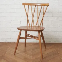 レア ercol ラティスドチェア アーコール 英国 ヴィンテージ クロスバックチェア エックスバックチェア ダイニングチェア 椅子 98919のサムネイル