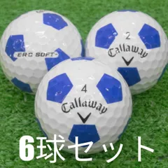ロストボール ゴルフボール キャロウェイ 2025 ERC SOFT TRUVIS ホワイト／ブルー 6球セット 中古 Bランク 美品 イーアールシーソフト トゥルービス すべて前作を凌駕 ソフト やわらかい 飛ぶ 3ピース 青 限定のサムネイル