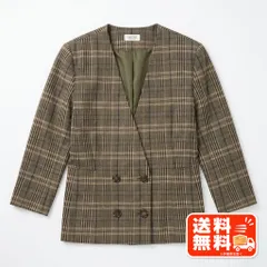 LASEINE ラセーヌ ノーカラー ジャケット ウール チェック ダブル GALLARDAGALANTE風のサムネイル
