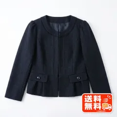 TOPVALU トップバリュ ノーカラージャケット ネイビー ペプラムのサムネイル