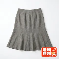 パネル切り替え フレアスカート ひざ丈 グレー XSサイズ Max Mara風のサムネイル