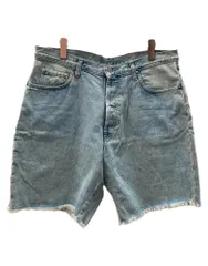 ダブルアールエル RRL 90s Denim Half Pants デニム ハーフ パンツ ボタンフライ カットオフ ワーク 短パン 加工 インディゴ 青 ロゴ ハーフパンツ ブルー サイズ36 104MB-587のサムネイル