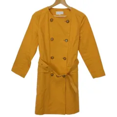 【中古】　MACKINTOSH PHILOSOPHY　ノーカラーコート　ロング丈　ダブルボタン　無地　古着　/2411のサムネイル