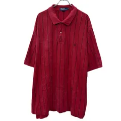 90s POLO by RALPH LAUREN 半袖 ポロシャツ 3XLT レッド ポロラルフローレン ハーフボタン 90年代 ポニー刺繍 夏物 a806-5563