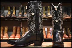 【7C 美品】Lucchese ルケーシー ウエスタンブーツ N4539 ブラックカウハイド 黒 プルオン ローパー リオス ブーツ HOPESMORE【GF066】のサムネイル