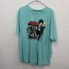 Y898 MyHeroAcademia Tシャツ XL ターコイズブルー 僕のヒーローアカデミア アニメT 古着卸 アメリカ仕入