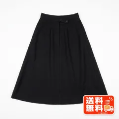 無地 フレアスカート ブラック ひざ丈 シンプル ベーシックのサムネイル