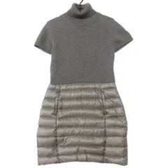 MONCLER モンクレール ワンピース ABITO アビト ニット ダウン ドッキング タートルネック 半袖 ひざ丈 グレー M レディース 【中古】のサムネイル