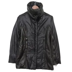 ERMANNO SCERVINO エルマンノ シェルヴィーノ コート レザー切替 ダウンコート アウター ジップアップ ファスナーデザイン ブラック 42【L】 レディース 【中古】のサムネイル
