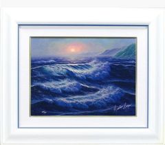 真作 油彩 外立とし江 「美空間」 額装 油絵 絵画 直筆サイン 風景画
