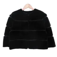 美品 MAX MARA マックスマーラ STUDIO コート ラパン ラビットファー ノーカラー ショート アウター ブラック S レディース 【中古】のサムネイル