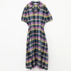 Burberrys バーバリー シャツワンピース ロング 半袖 チェック柄 コットン マルチカラー レディース 9AR b01622