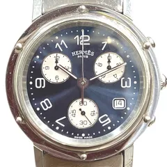 エルメス HERMES クリッパー 腕時計 総重量約102.4g SS SS クオーツ ネイビー文字盤 CL1.910 メンズのサムネイル