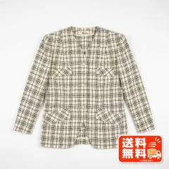 Romina ジャケット チェック柄 ノーカラー レトロ ヴィンテージ Max Mara風のサムネイル