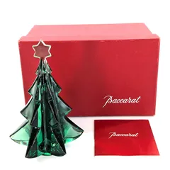 Baccarat バカラ 置物 ノエル クリスマスツリー グリーン 箱付き【QG-44】のサムネイル