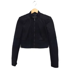 ビーシービージーマックスアズリア BCBGMAXAZRIA 素材切替 スエードライク スタンドカラー ジャケット ショート丈 XXS ブラック 黒 /FT48のサムネイル
