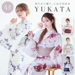 dazzy セパレート浴衣 花柄浴衣・帯・着付けガイド4点セット おまけ