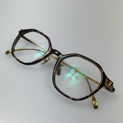 25589✨イエローズプラス 伊達メガネ ベッコウ柄 スクエア 日本製