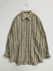 pierre balmain ピエールバルマン シャツ/ブラウス L ベージュ ストライプ柄 ミドル丈 長袖 レギュラーカラー メンズのサムネイル