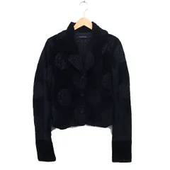 ヴァレンティノ ヴァレンチノ  VALENTINO JEANS ベロア ショールカラー ジャケット 水玉 総裏地 アウター S 黒 ブラック /NT9のサムネイル