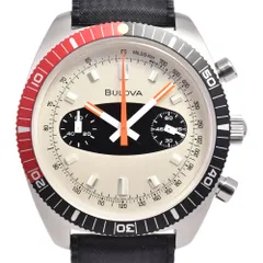 ブローバ BULOVA 98A252 アーカイブシリーズ サーフボード クロノ ベージュ クォーツ メンズ 美品 内箱・保証書付き 腕時計 G#147710のサムネイル