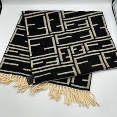 FENDI フェンディ ズッカ柄 マフラー ブラウン ブラック ウール100