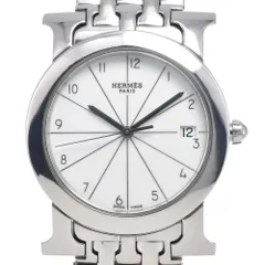 エルメス HERMES HR1.510 Hウオッチ ロンド デイト シルバー クォーツ レディース 良品 腕時計 H#146865のサムネイル