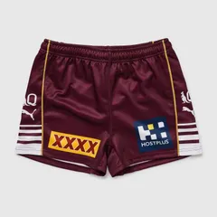 【送料無料・匿名配送】PUMA プーマ クウィーンズランドマルーンズ 2026 公式 レプリカ ショーツ バーガンディ ラグビー 短パン 新品 正規品のサムネイル