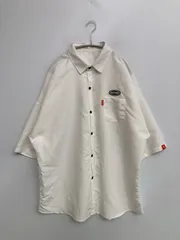 Anchor Smith アンカースミス シャツ/ブラウス L ホワイト 無地 ワンポイント ブランドロゴ ミドル丈 レギュラーカラー 半袖のサムネイル