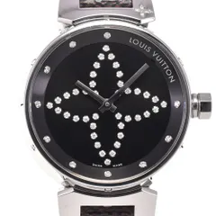 ルイ・ヴィトン LOUIS VUITTON Q13MJZ タンブール ダイヤモンド ブラック クォーツ レディース 美品 腕時計 H#147687のサムネイル