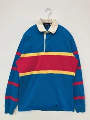 GANT ガント ポロシャツ M ブルー ボーダー柄 長袖 メンズのサムネイル