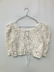 Chico チコ カーディガン/ボレロ F アイボリー コットン ナイロン レース リボン ショート丈 半袖のサムネイル