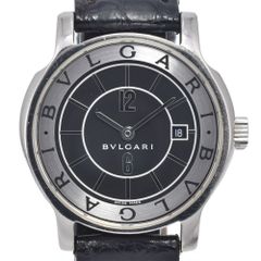 稼働品 BVLGARI ソロテンポ ST35S 黒 SS 革ベルト難有り - メルカリ