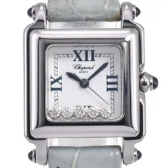 ショパール Chopard 27/8892-23 ハッピースポーツ 5P ダイヤモンド ホワイト クォーツ レディース 美品 腕時計 J#148048のサムネイル