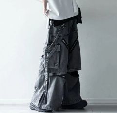 LILL 3wayルーズシルエットハイギミックサスペンダーデニムカーゴ