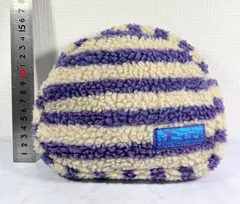 新品！未使用！ボアポーチ 【X-GIRL 】ボーダー柄化粧ポーチ 即日発送！ ふわふわ モコモコのサムネイル