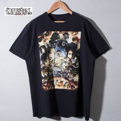 진격의 거인 T셔츠 L 블랙 Attack on Titan 애니메이션 T 프린트 T 캐릭터 T 무비 T 세컨드 시즌 SEASON2 헌 옷 T204